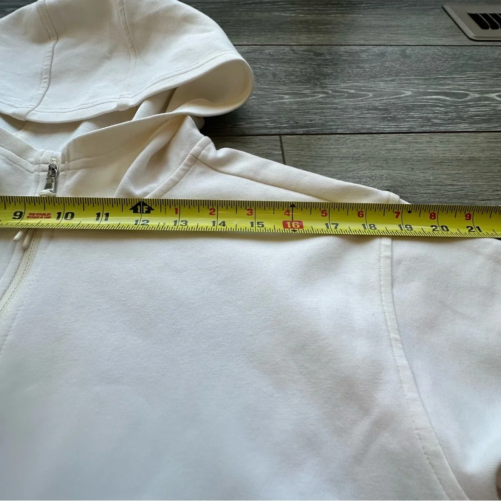 Old Navy Active Dynamic‎ Fleece Cropped Hoodie Girls XL Womens XS White Full Zip
